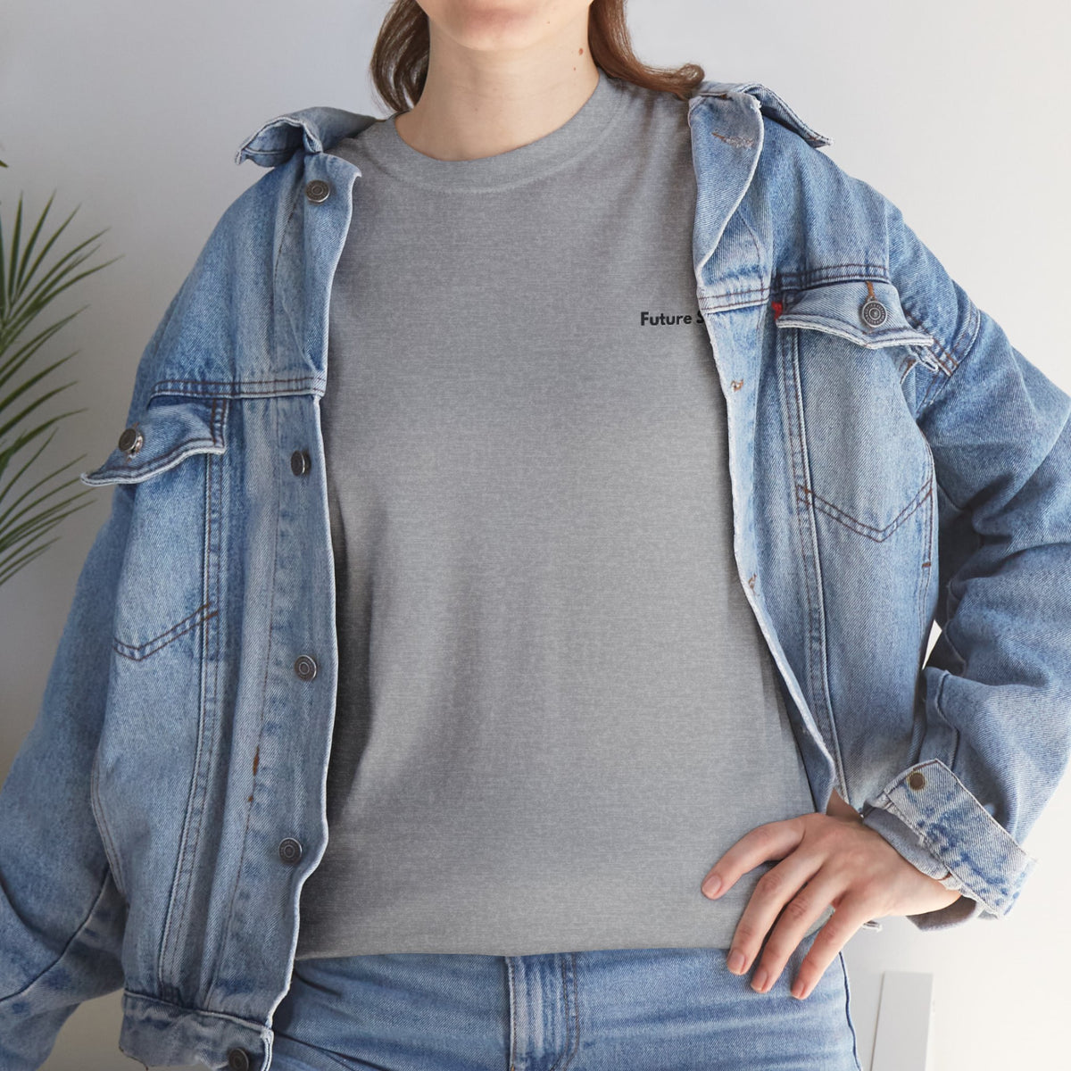 Camiseta de algodón grueso estándar Future Sync | Ropa urbana de estética minimalista