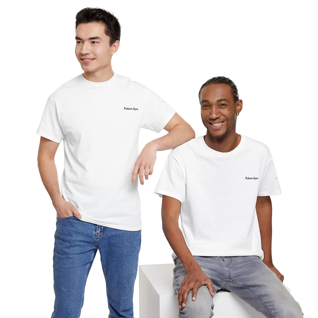 Camiseta de algodón grueso estándar Future Sync | Ropa urbana de estética minimalista