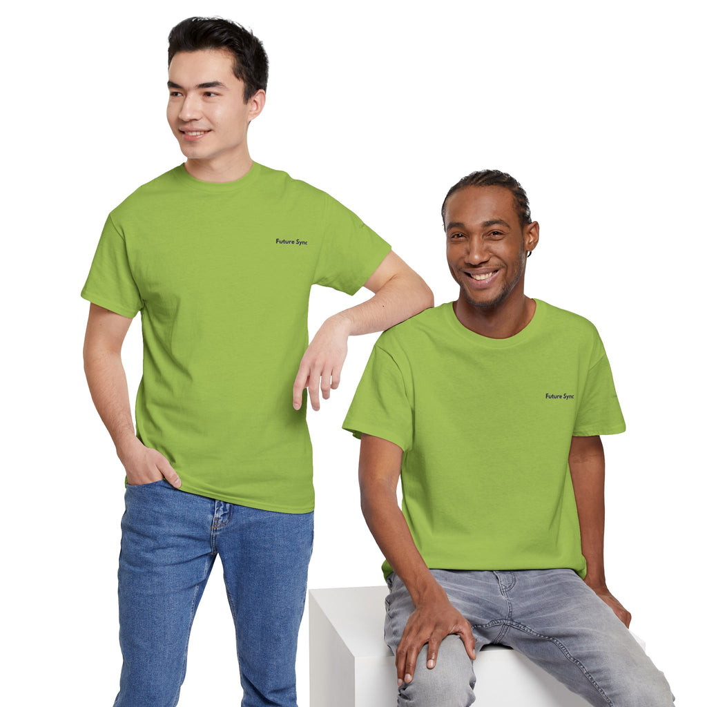 Camiseta de algodón grueso estándar Future Sync | Ropa urbana de estética minimalista