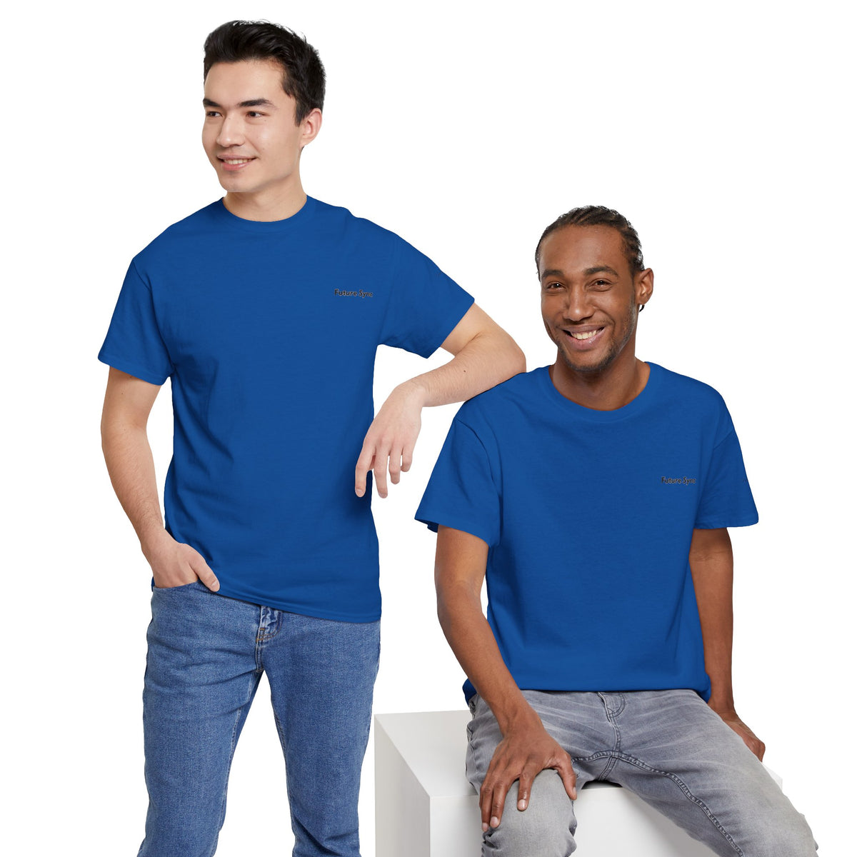 Camiseta de algodón grueso estándar Future Sync | Ropa urbana de estética minimalista