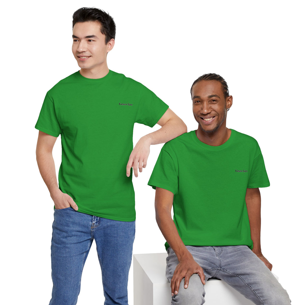 Camiseta de algodón grueso estándar Future Sync | Ropa urbana de estética minimalista