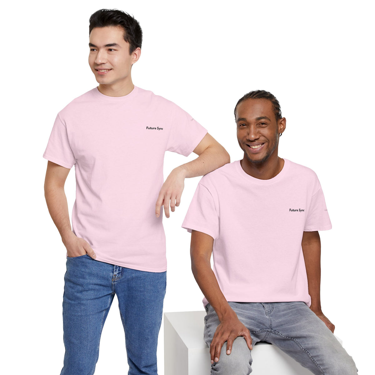 Camiseta de algodón grueso estándar Future Sync | Ropa urbana de estética minimalista