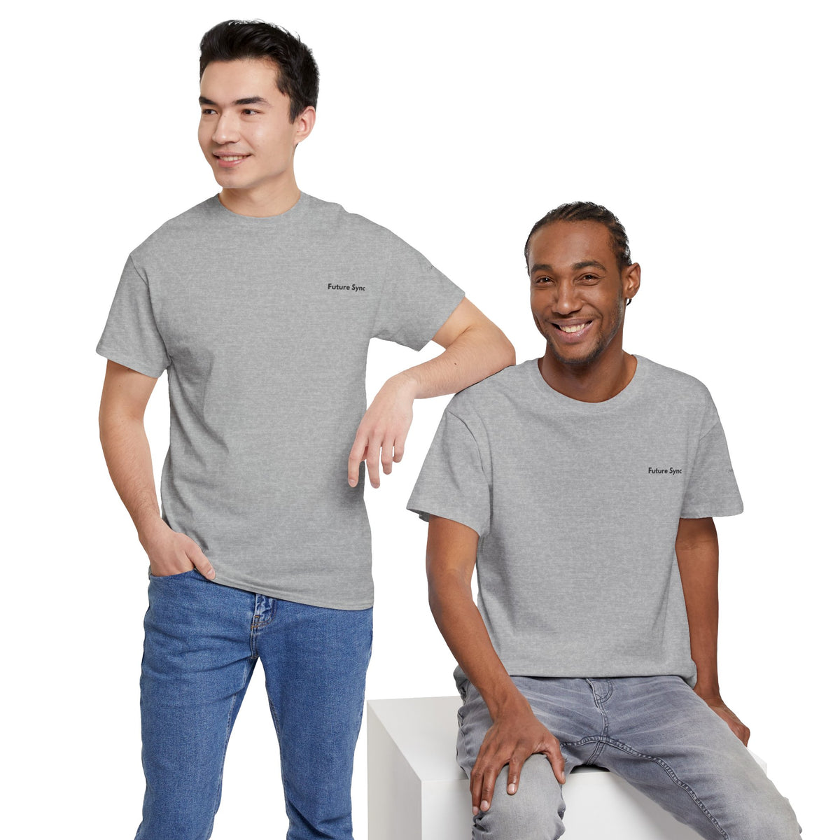 Camiseta de algodón grueso estándar Future Sync | Ropa urbana de estética minimalista