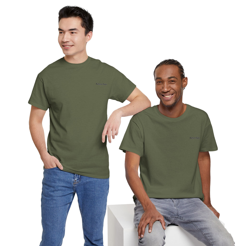 Camiseta de algodón grueso estándar Future Sync | Ropa urbana de estética minimalista
