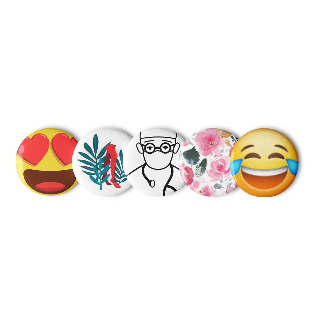 Ästhetische Emoji-Anstecknadel-Knöpfe-Set (5-teilig)